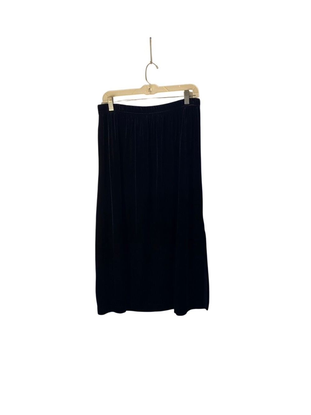 Sag Harbor velvet black back slit midi skirt whimsiGoth PL